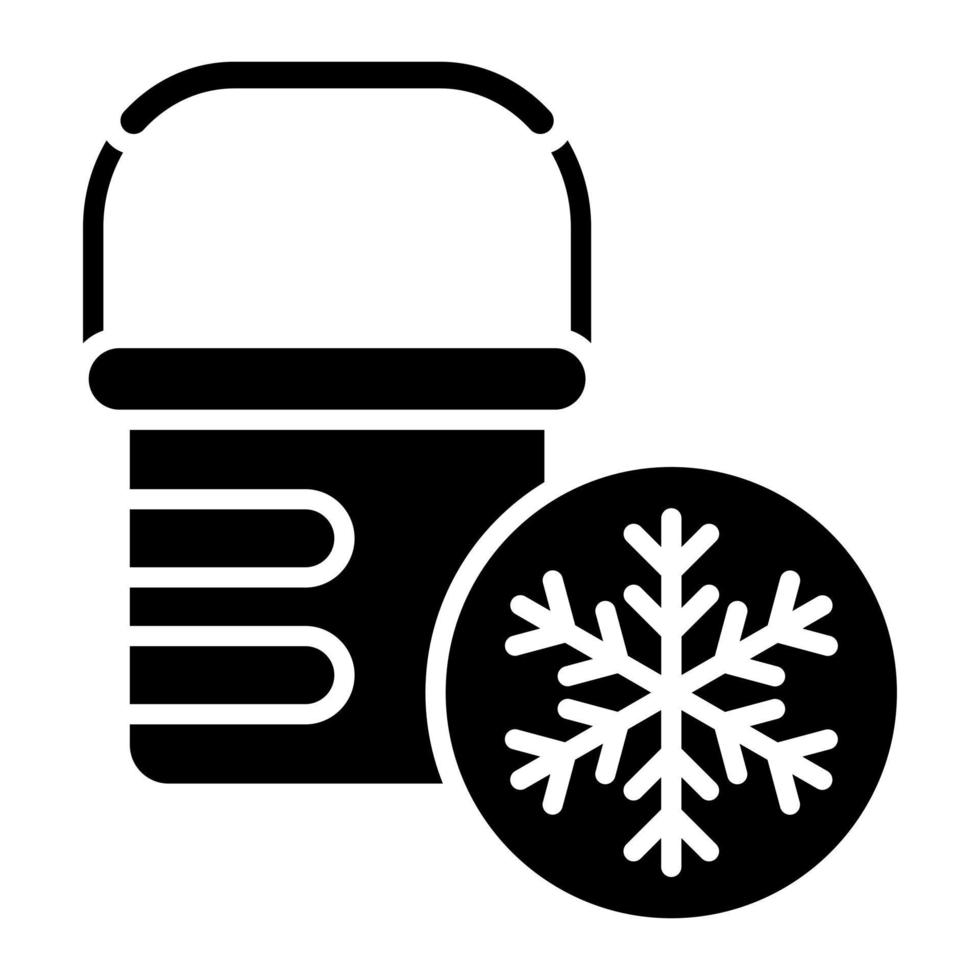 Frozen Bait Glyph Icon vector