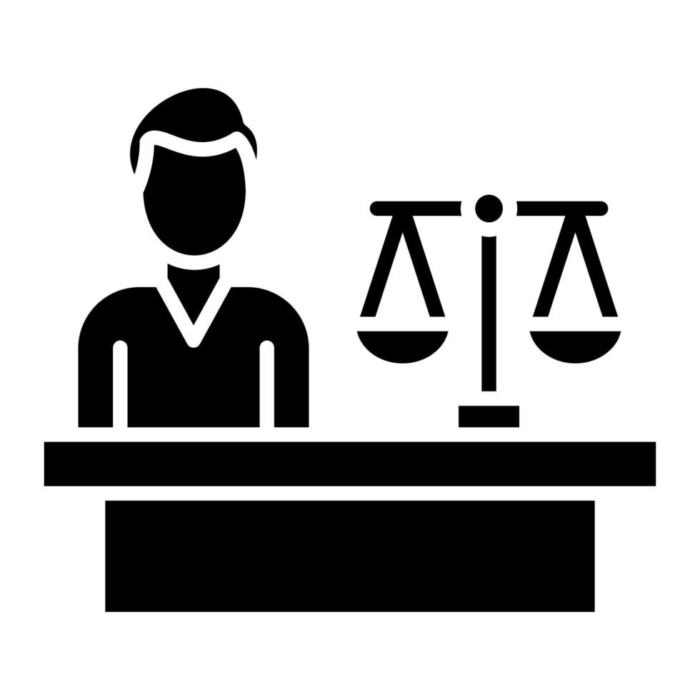 Plaintiff Male Glyph Icon vector