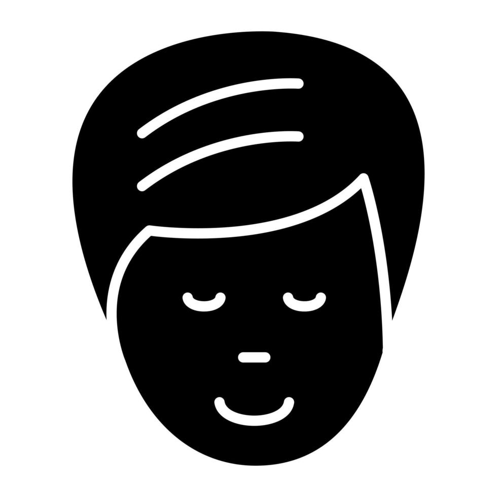 Male Face Glyph Icon vector