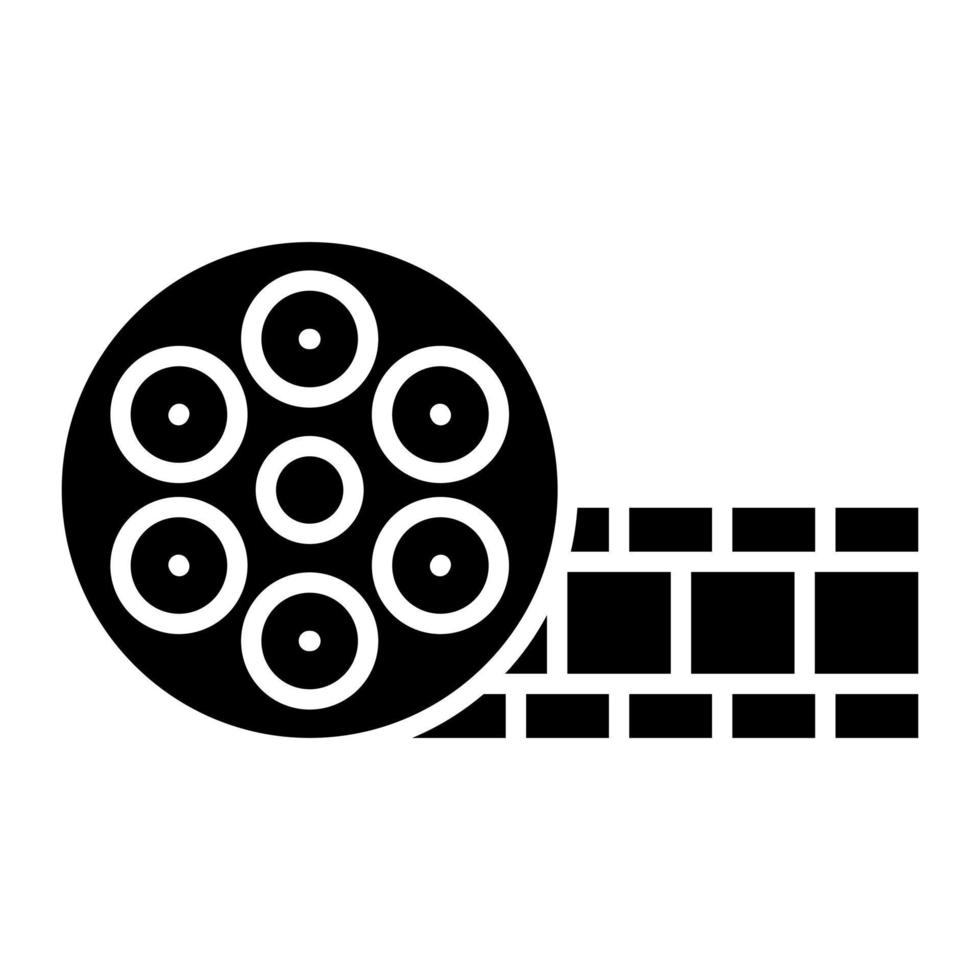 Film Reel Glyph Icon vector