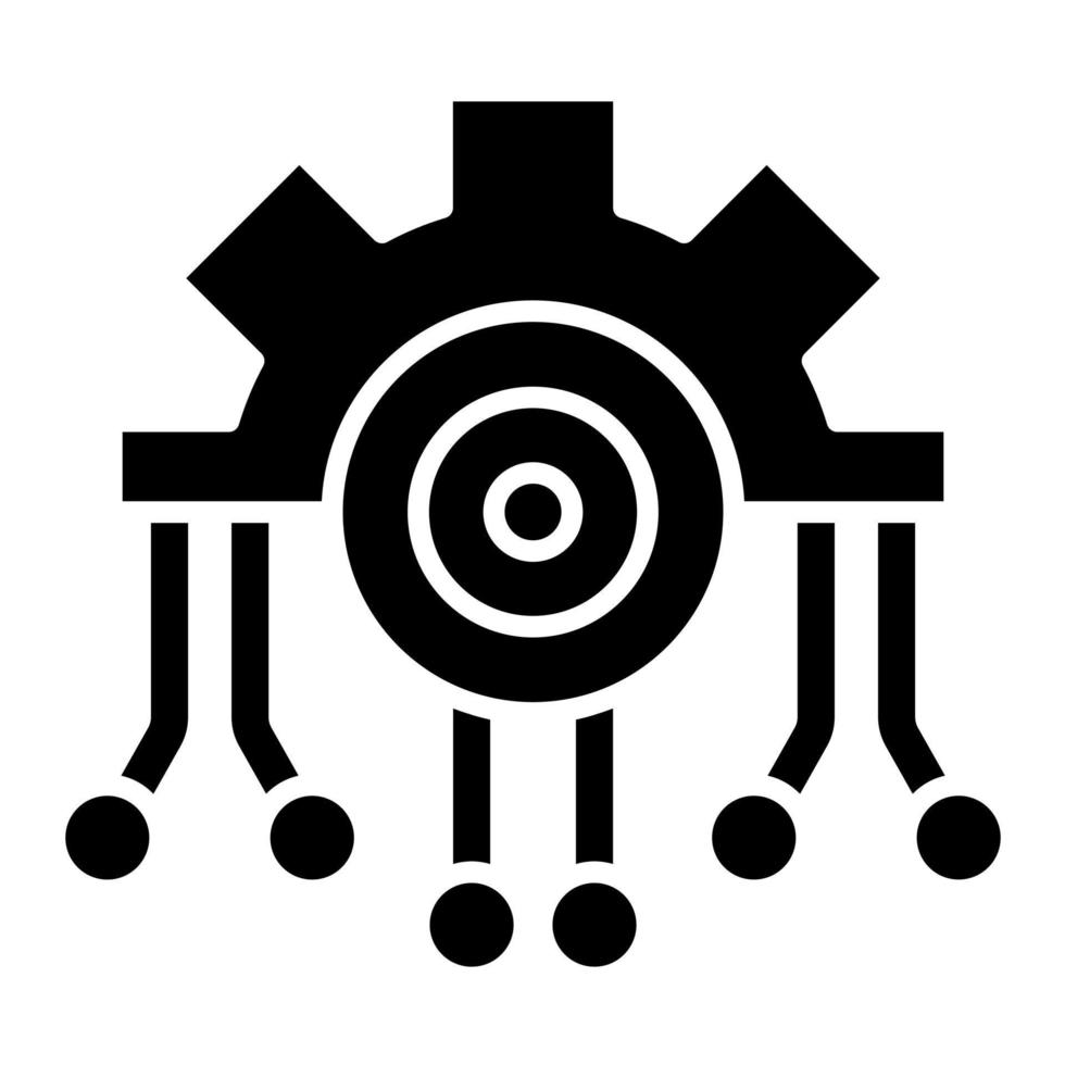 Digital Transformation Glyph Icon vector