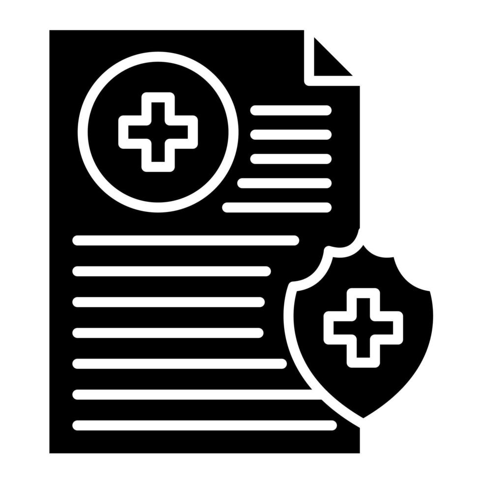 Health Insurance Glyph Icon vector