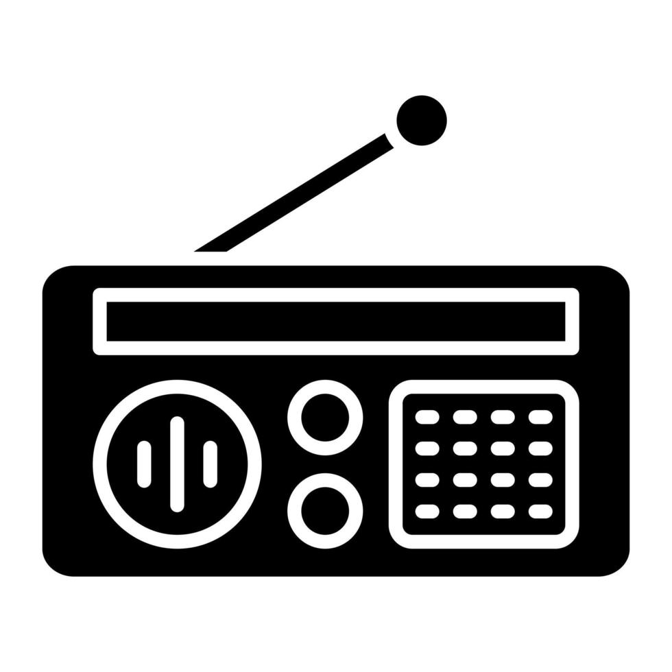 icono de glifo de radio vector