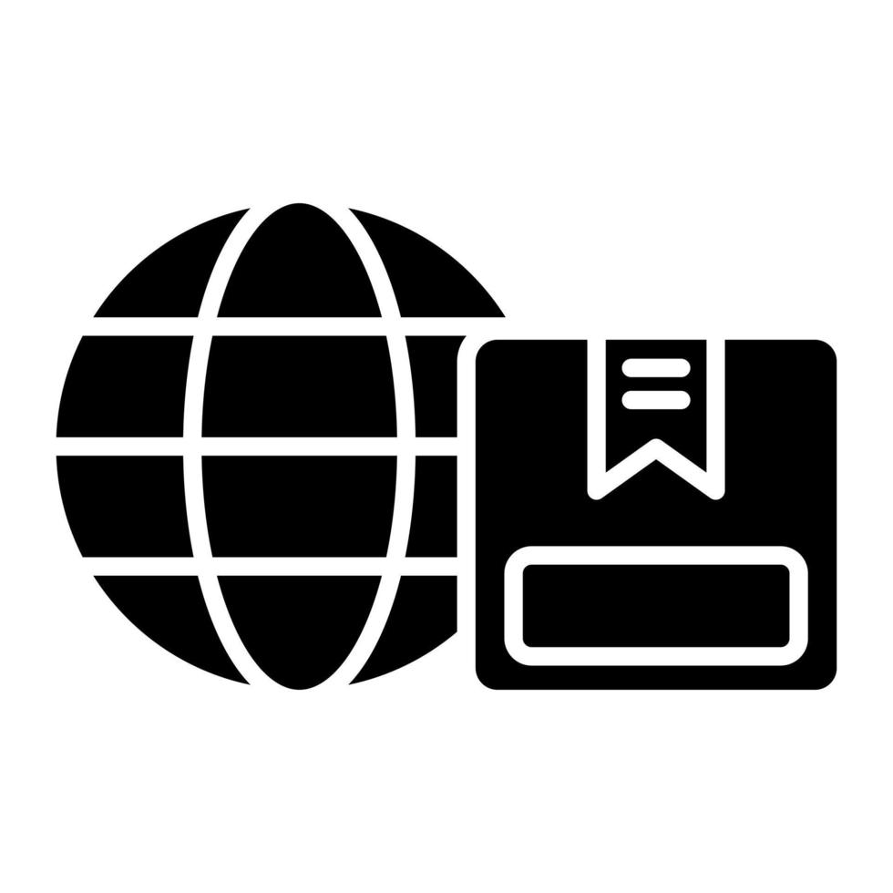 Worldwide Shipping Glyph Icon vector