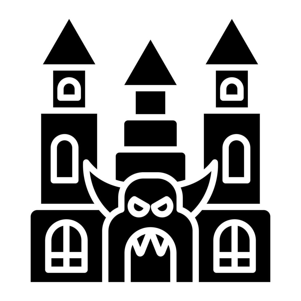 Haunted House Glyph Icon vector