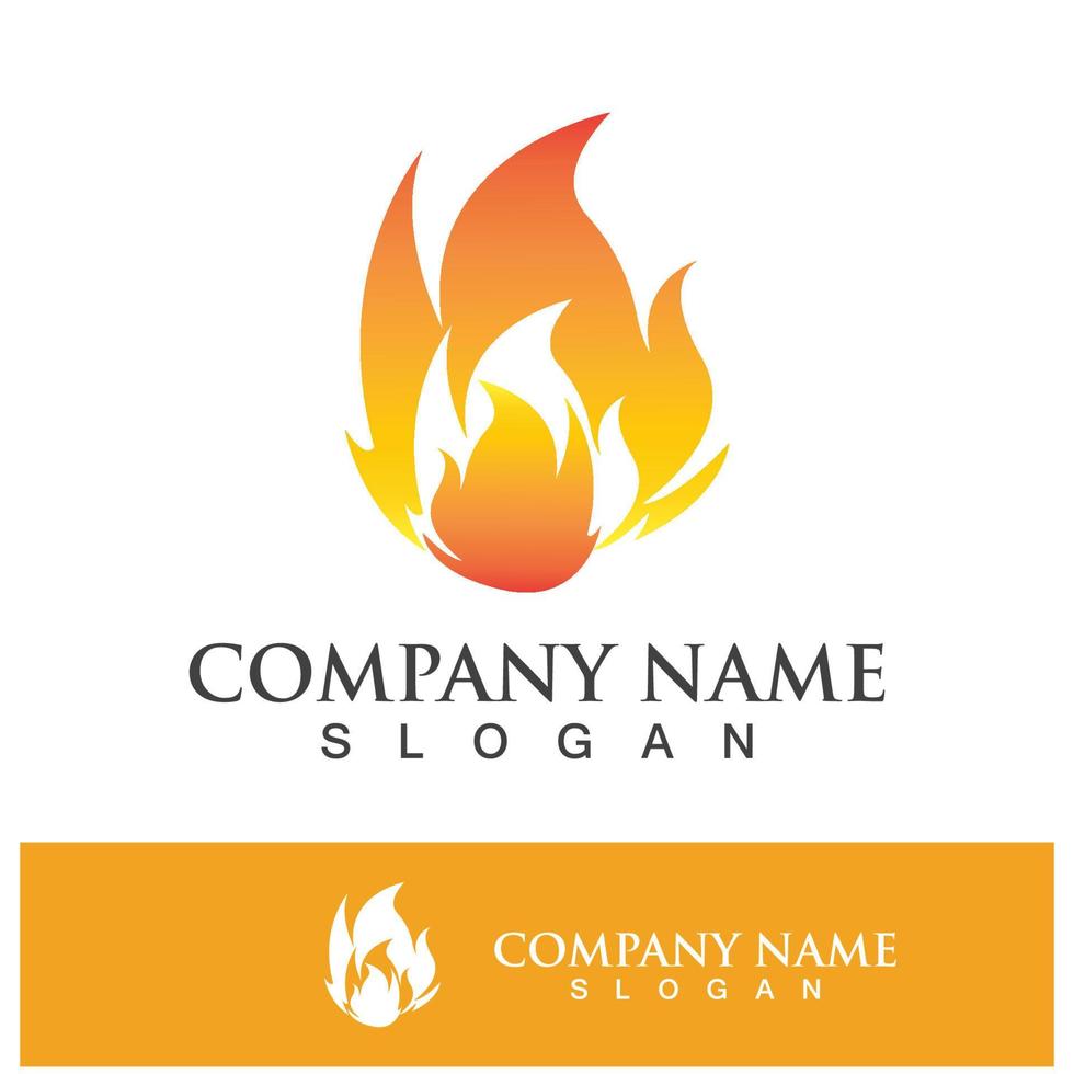 Fire logo design illustration and fire symbol vector