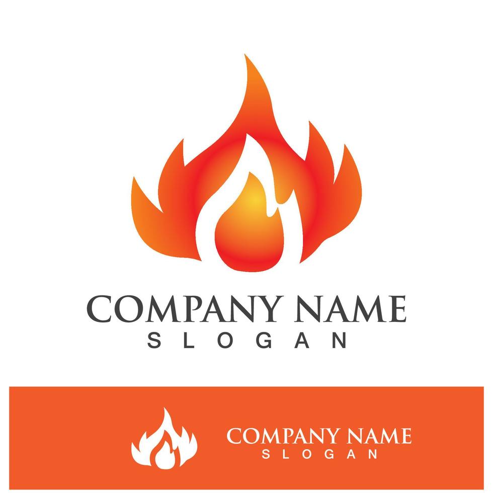 Fire logo design illustration and fire symbol vector