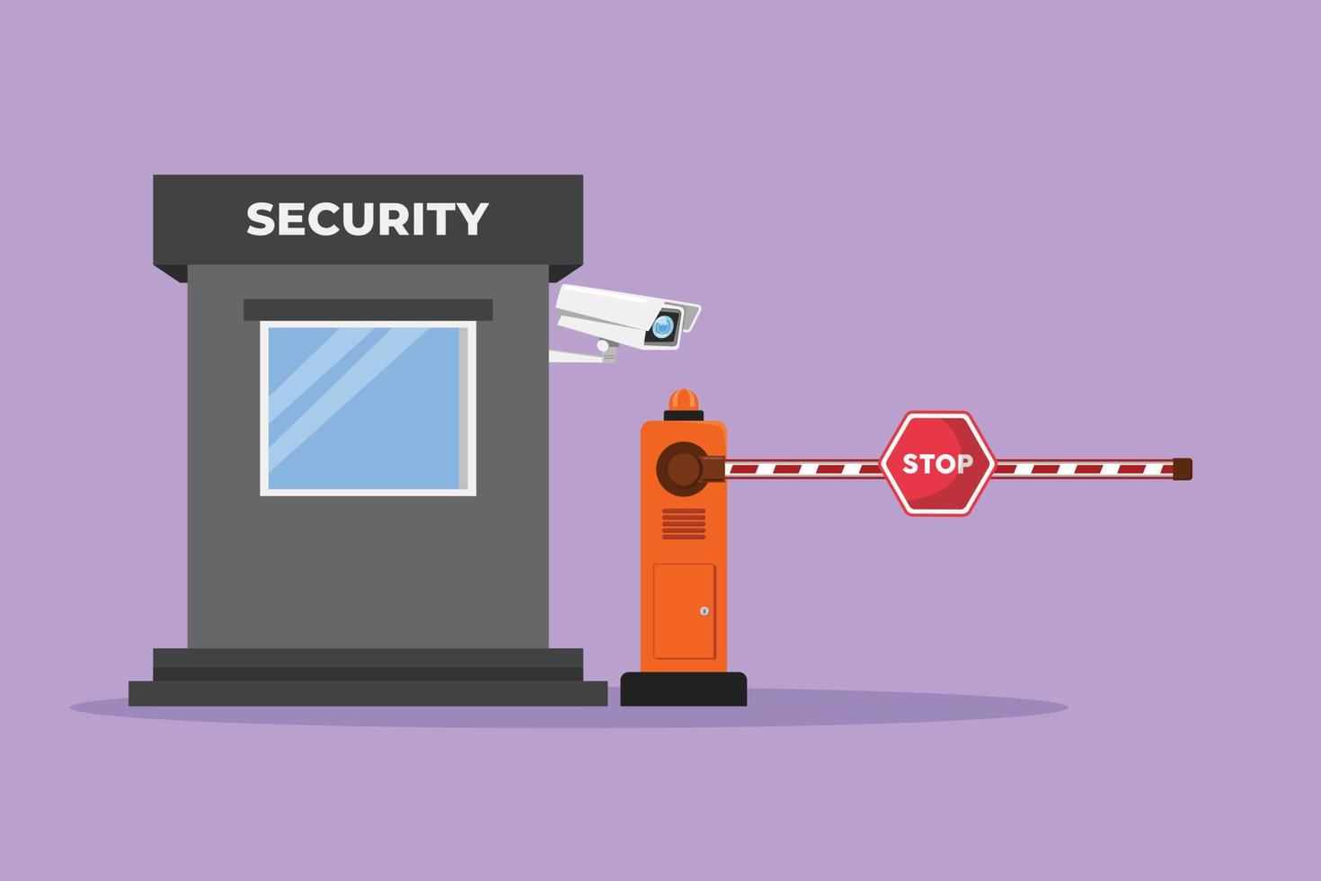 Character flat drawing automatic striped barrier gate with guard posts