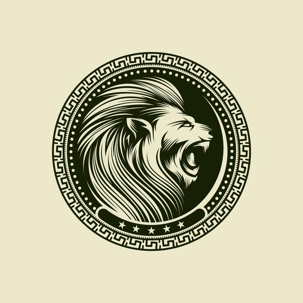 diseño de logotipo de cabeza de león vector