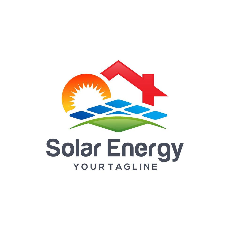 diseño de logotipo de energía solar vector