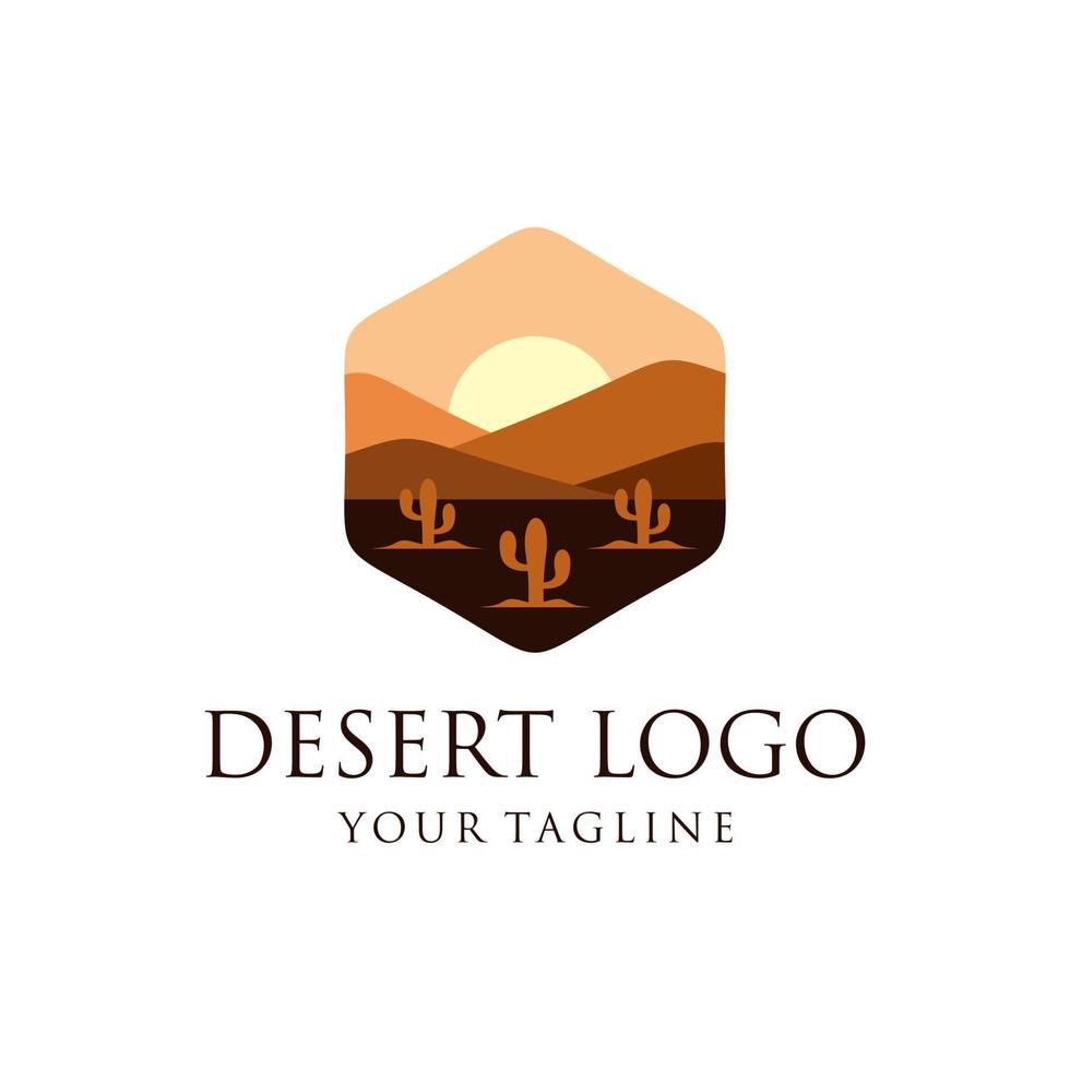 diseño del logo del desierto vector