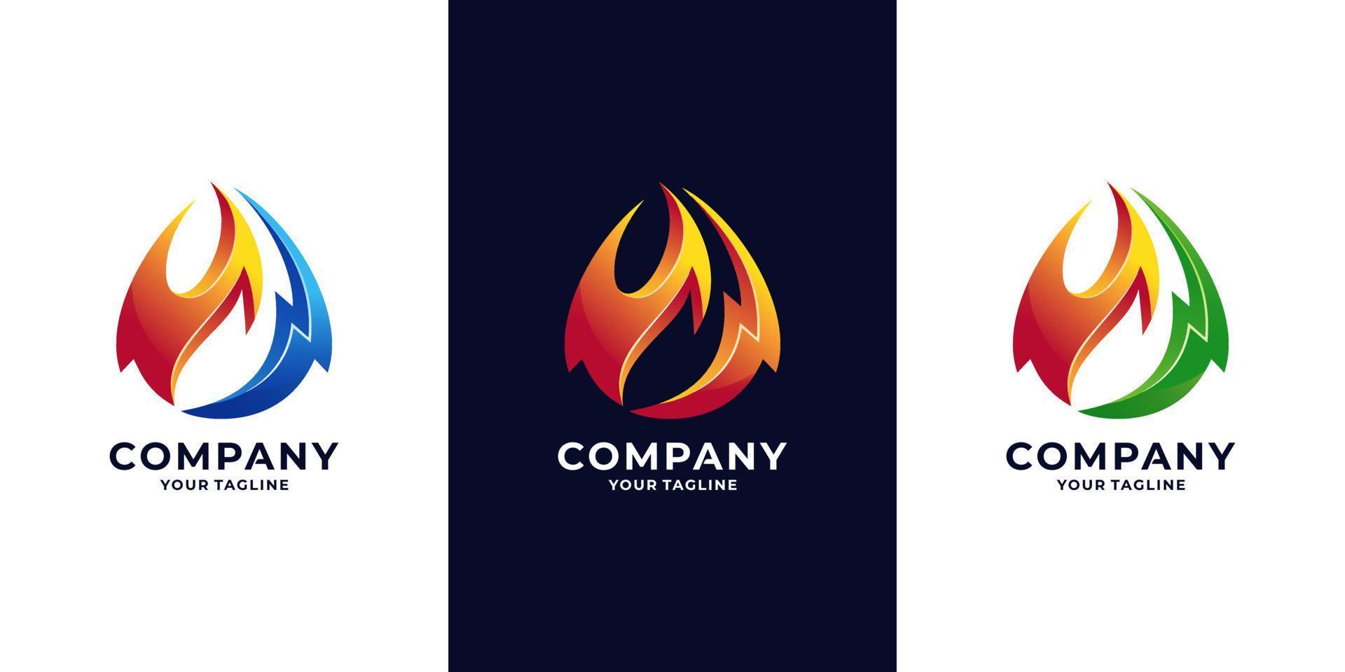 Fire shield, icon Oil, gas and energy logo vector