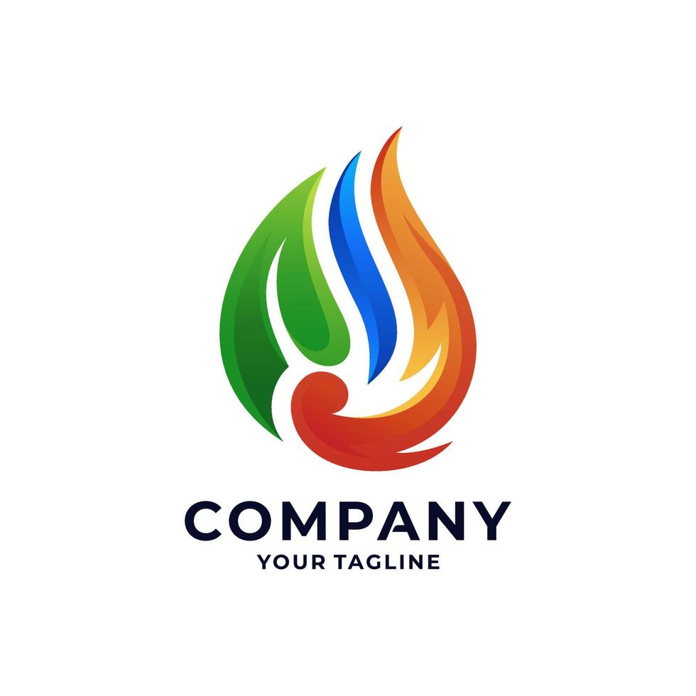 Fire shield, icon Oil, gas and energy logo vector