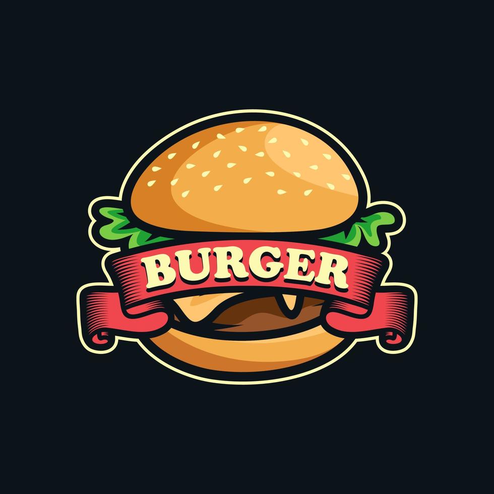 diseño de vector de logotipo de hamburguesa
