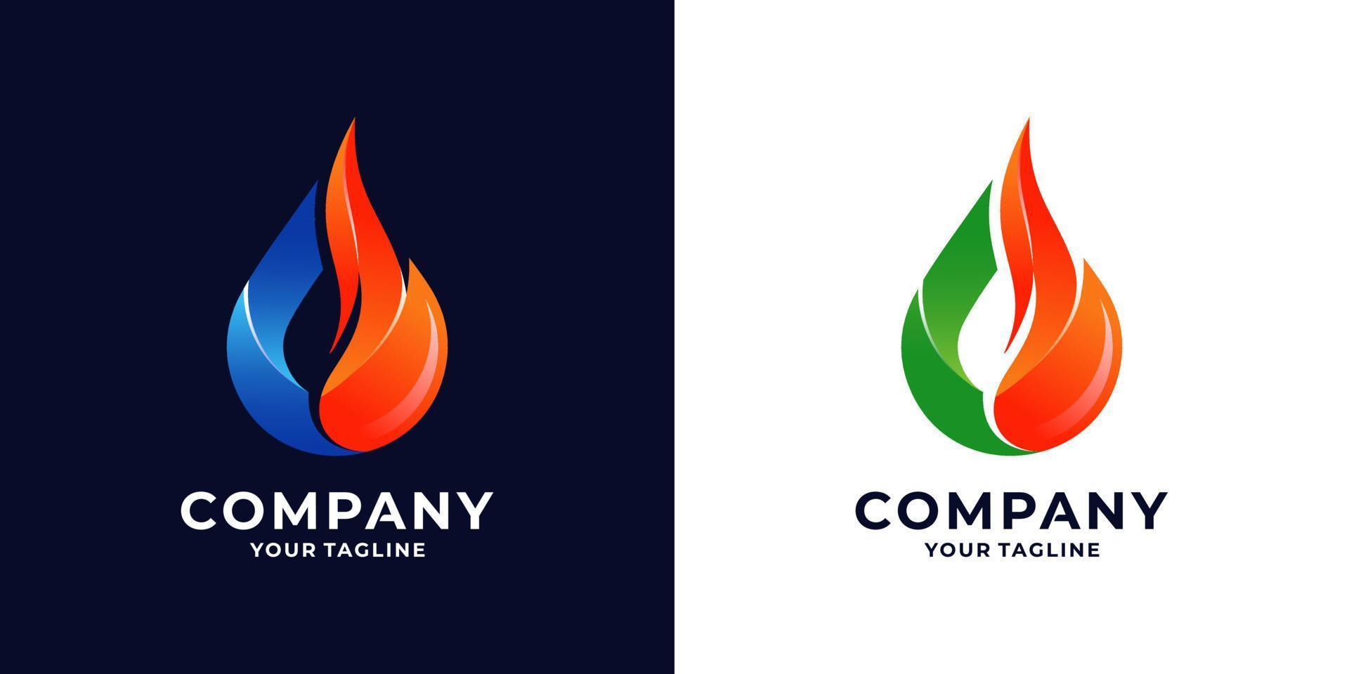 Fire shield, icon Oil, gas and energy logo vector