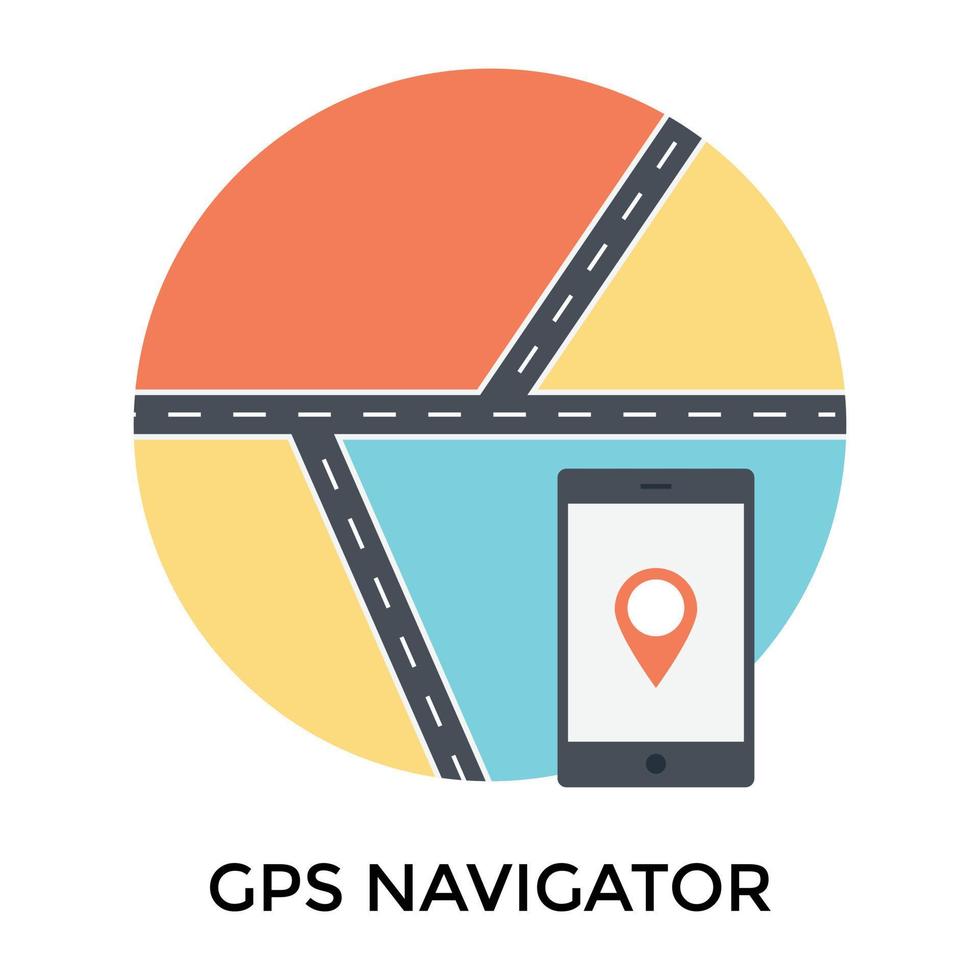 Trendy GPS Navigator vector