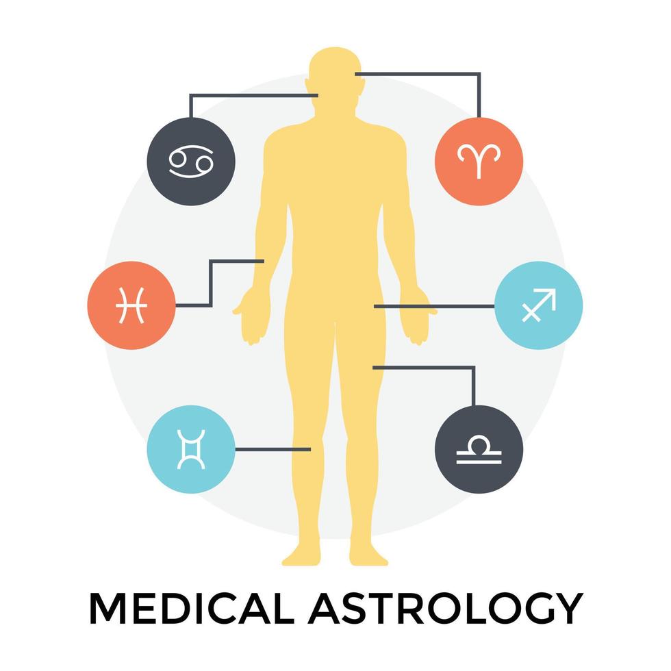 Trendy Medical Astrology vector