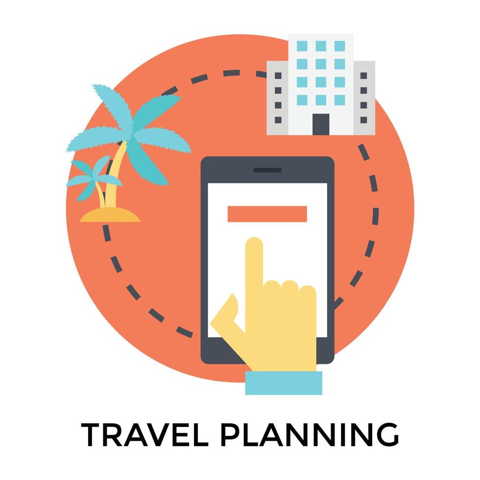 planificación de viajes en línea vector