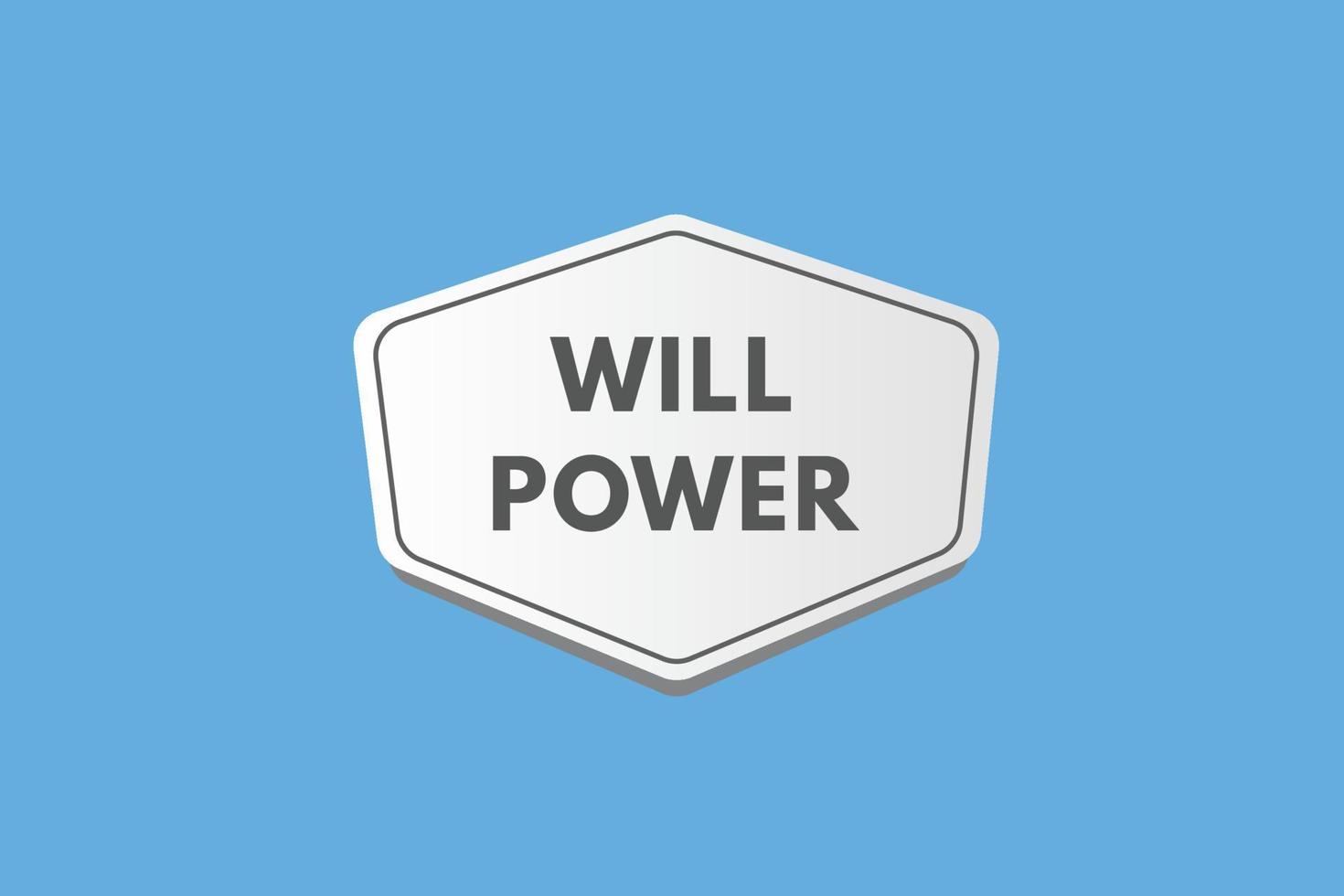 will power Button. will power Sign Icon Label Sticker Web Buttons vector