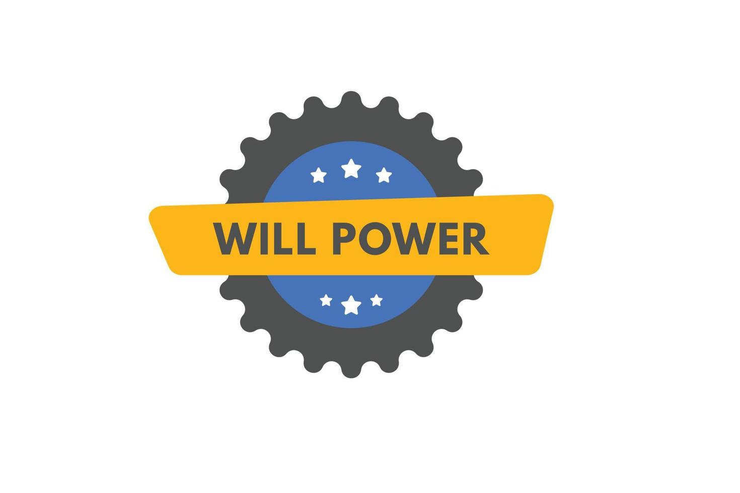 will power Button. will power Sign Icon Label Sticker Web Buttons vector