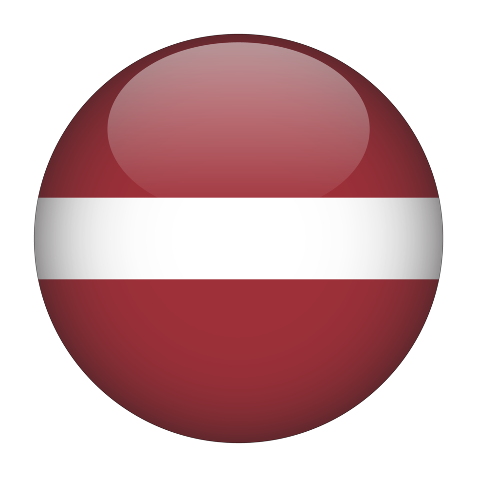 Latvia 3D Rounded Flag with Transparent Background png