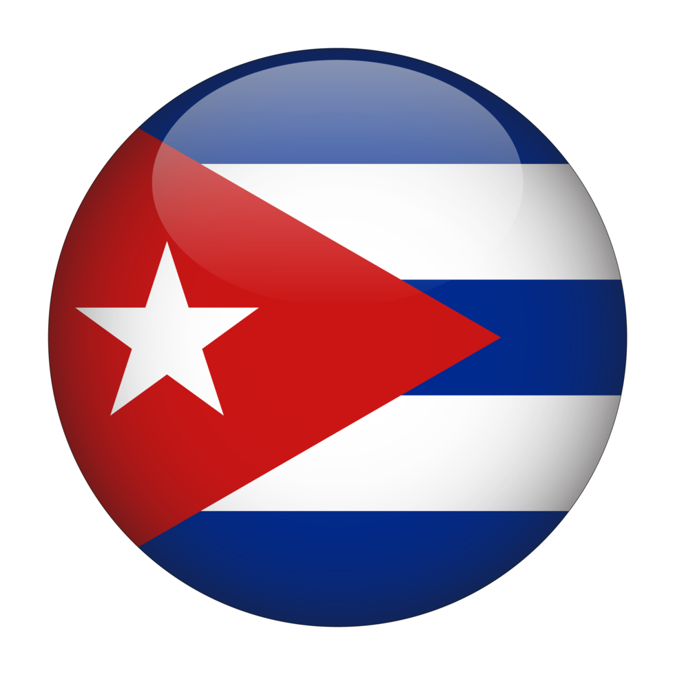 Cuba 3D Rounded Flag with Transparent Background png