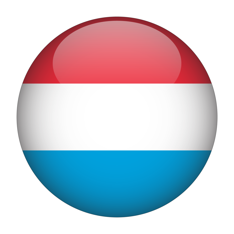 Luxembourg 3D Rounded Flag with Transparent Background png