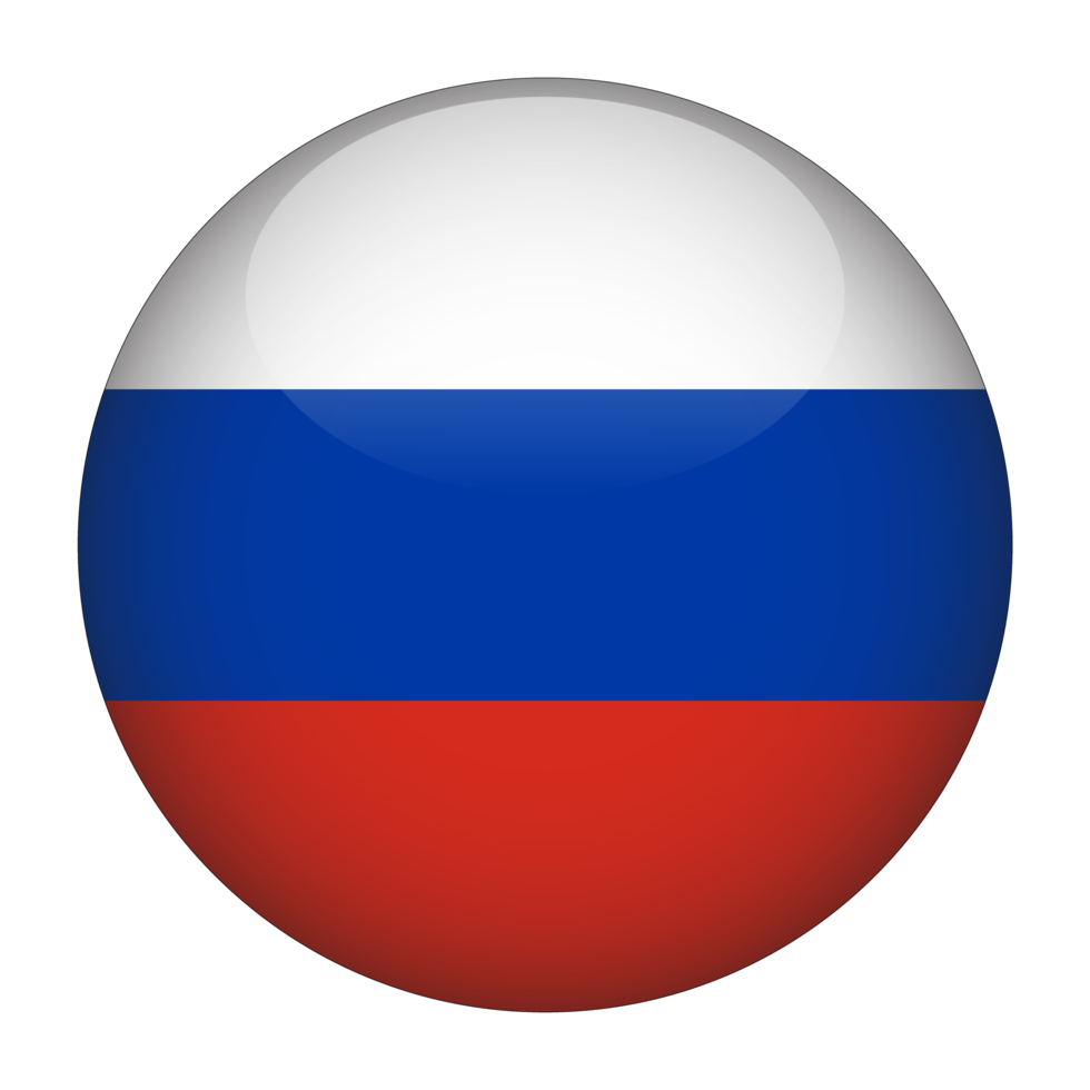 bandeira rússia 3d arredondada com fundo transparente png