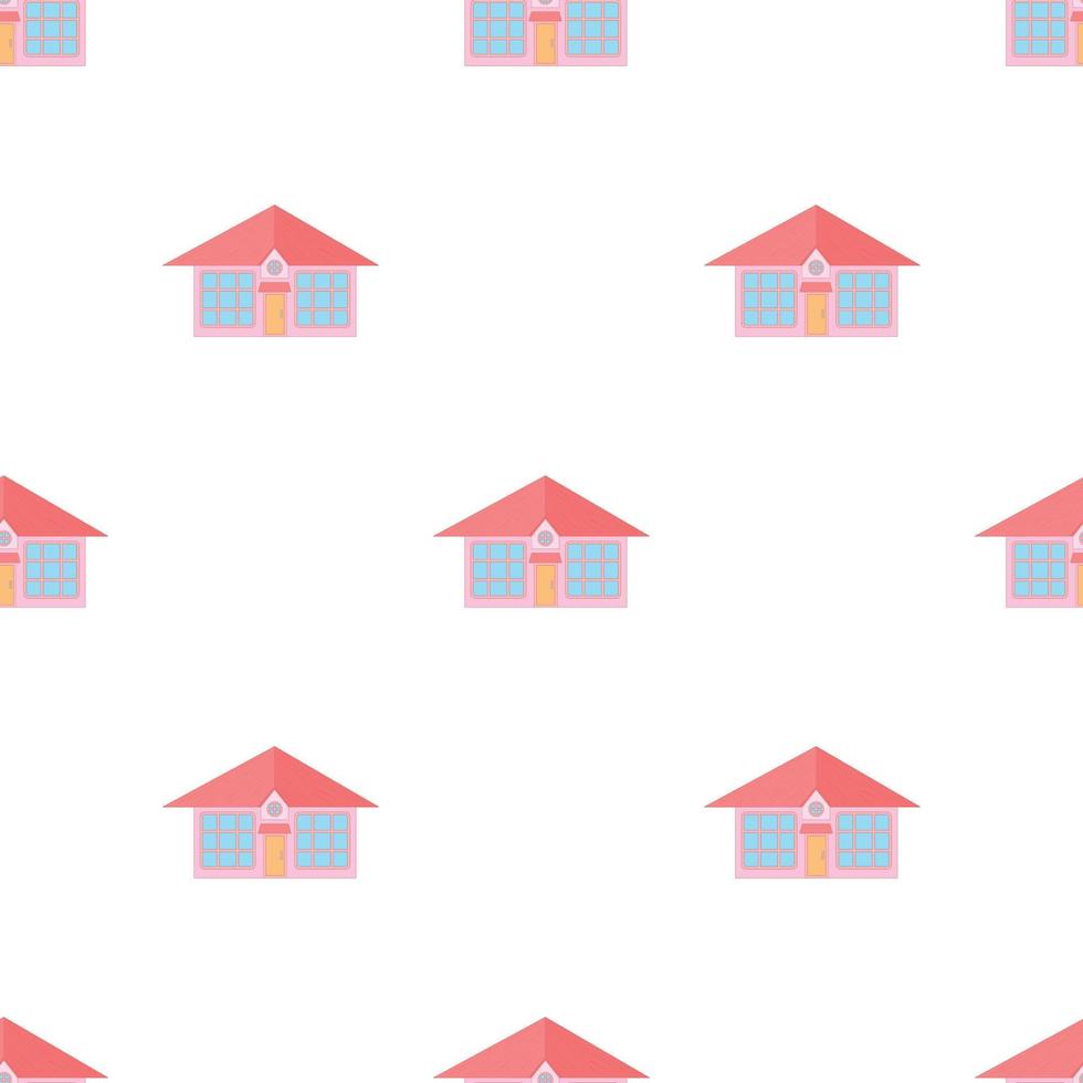 Pink cottage with large windows pattern seamless vector