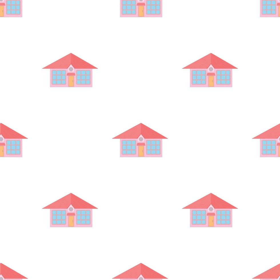 Pink cottage with large windows pattern seamless vector