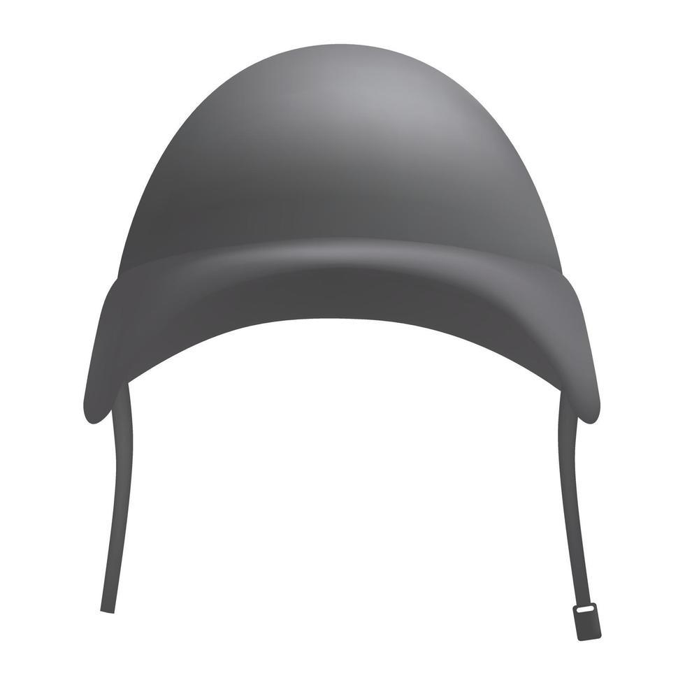 Grey helmet mockup, realistic style vector