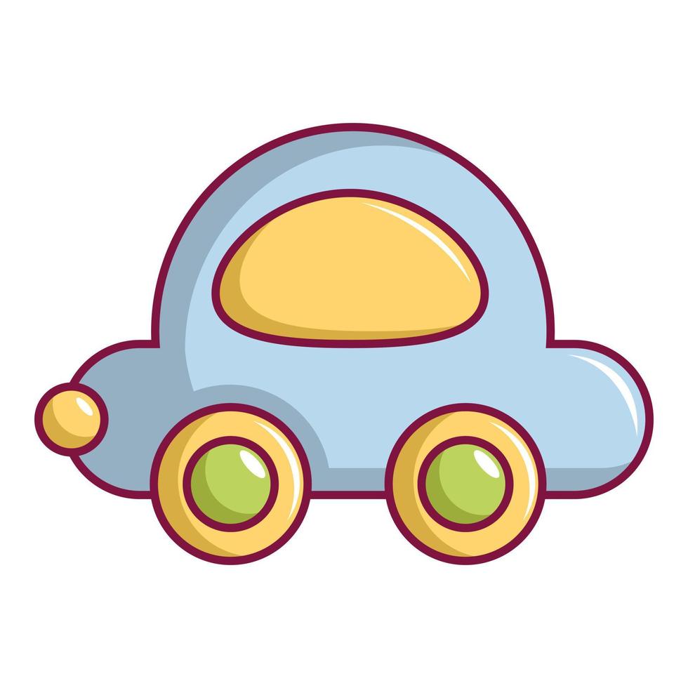 icono de coche de juguete, estilo de dibujos animados vector