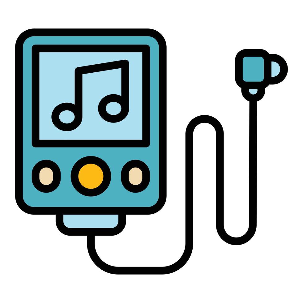 Sport music player icon color outline vector