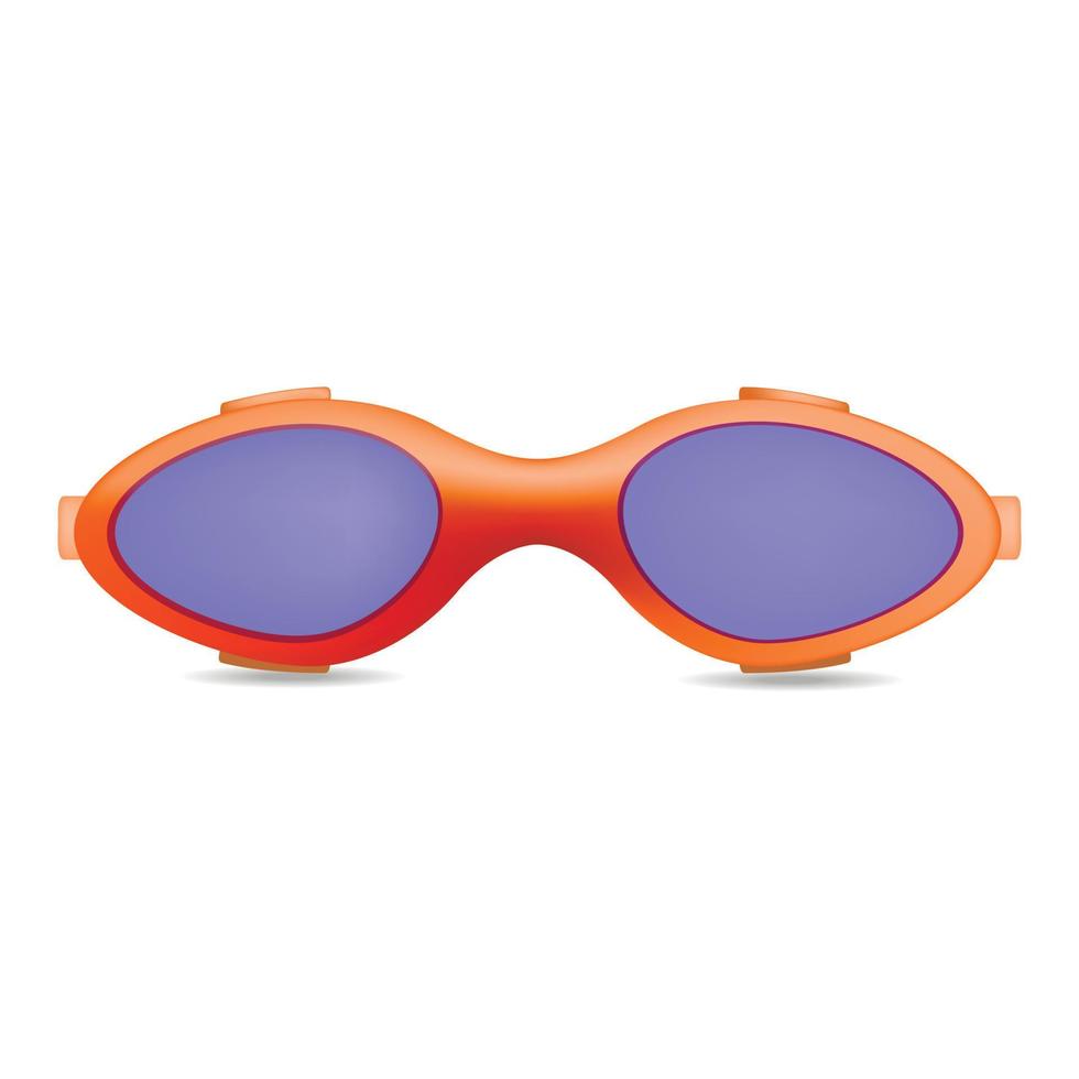 Red glasses for swim mockup, realistic style vector