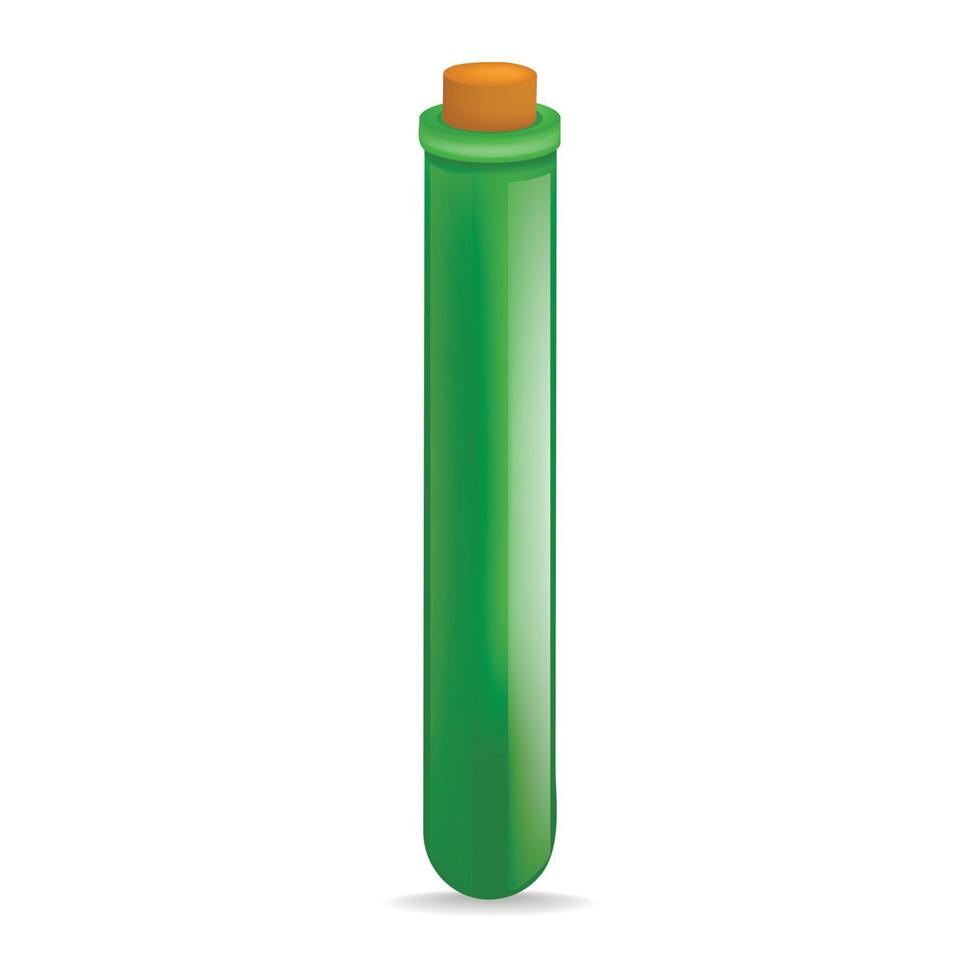Green test tube mockup, realistic style vector