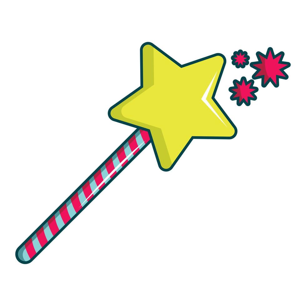 Princess wand icon, cartoon style vector