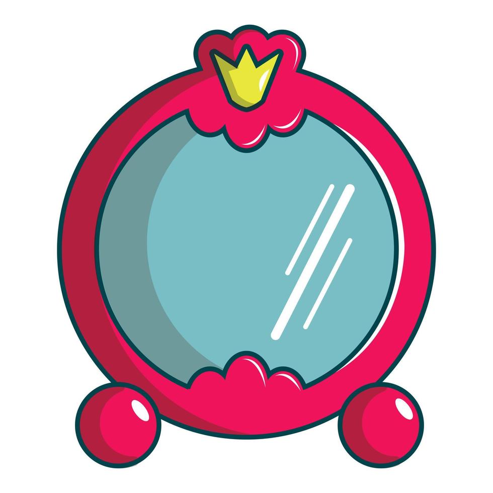 Princess mirror icon, cartoon style vector