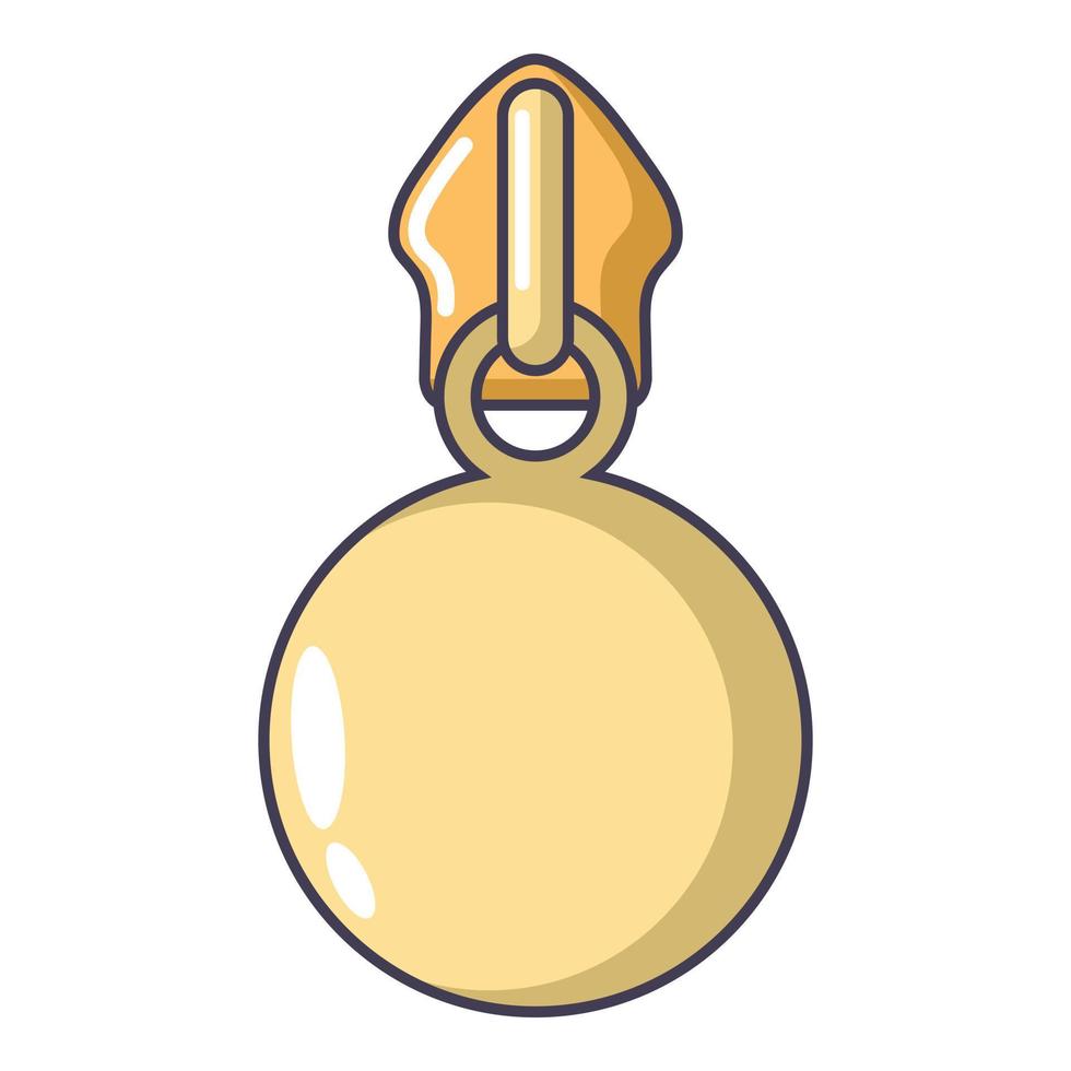 icono de cremallera de bola, estilo de dibujos animados vector