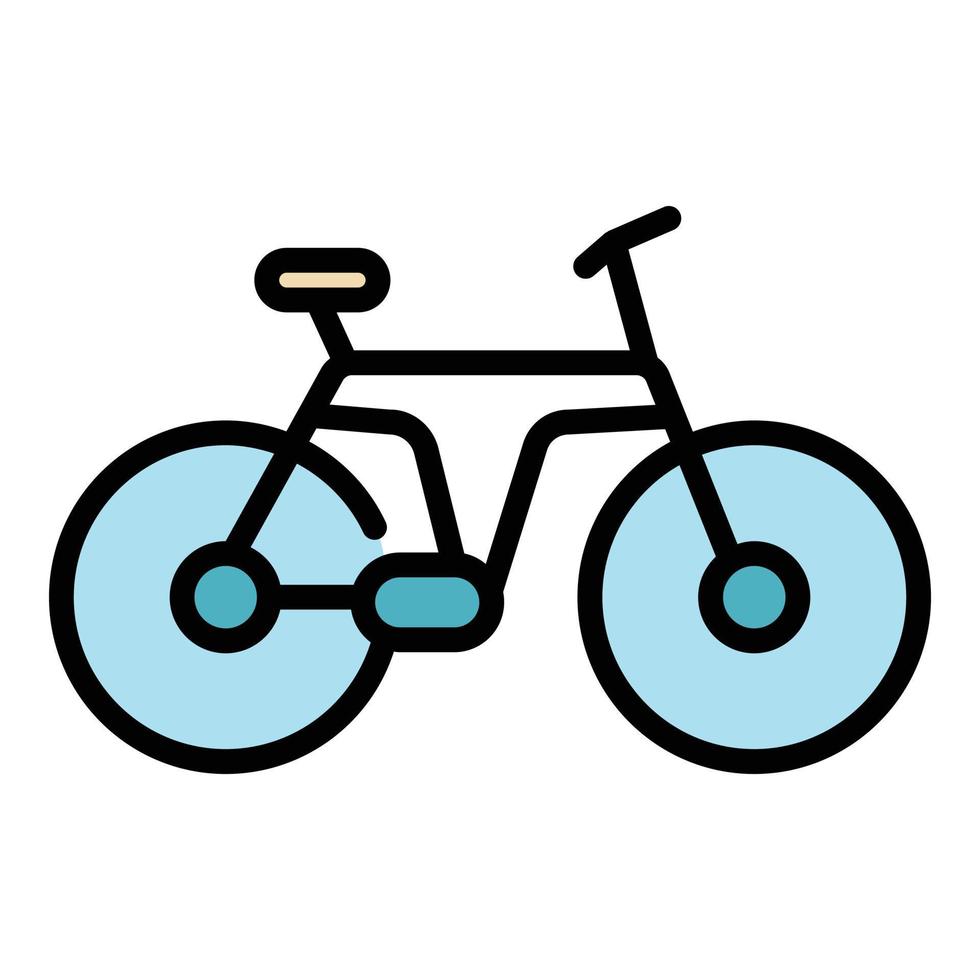 vector de contorno de color de icono de bicicleta de paseo