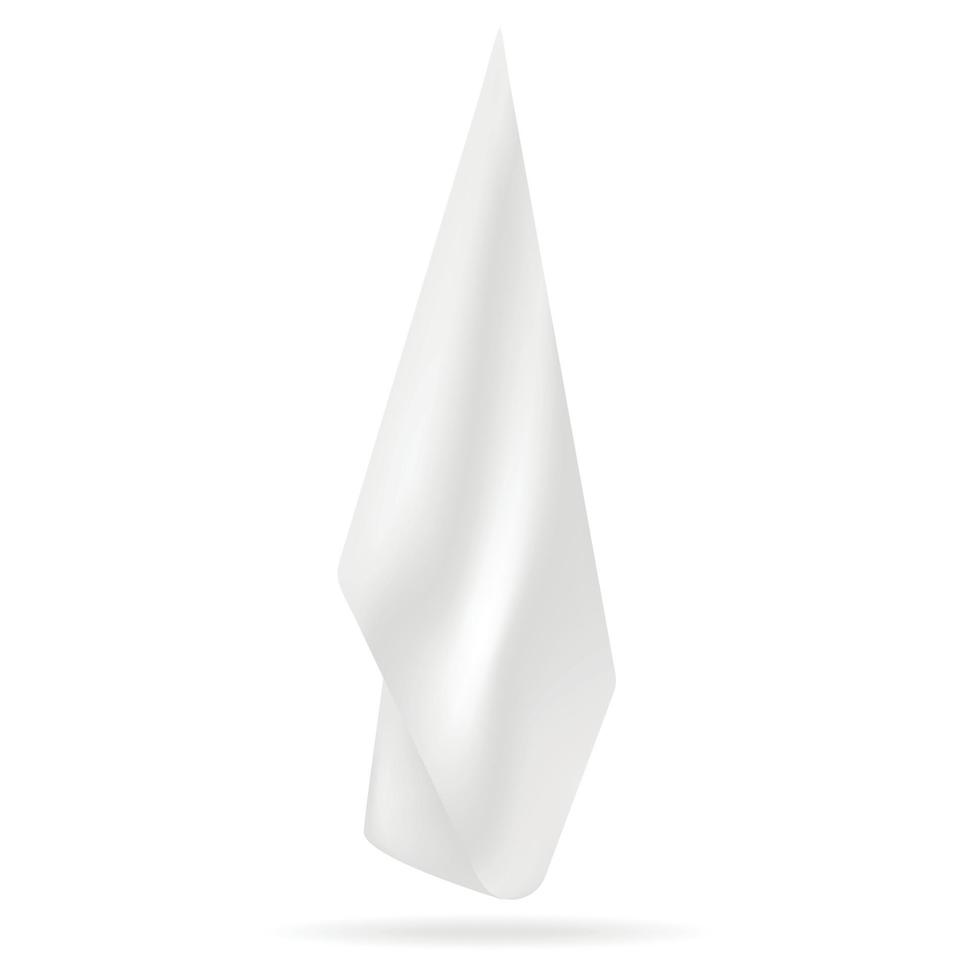 White towel mockup, realistic style vector
