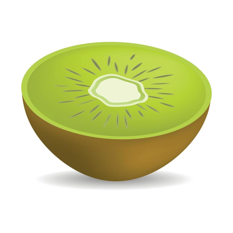 Half of fresh kiwi mockup, realistic style vector