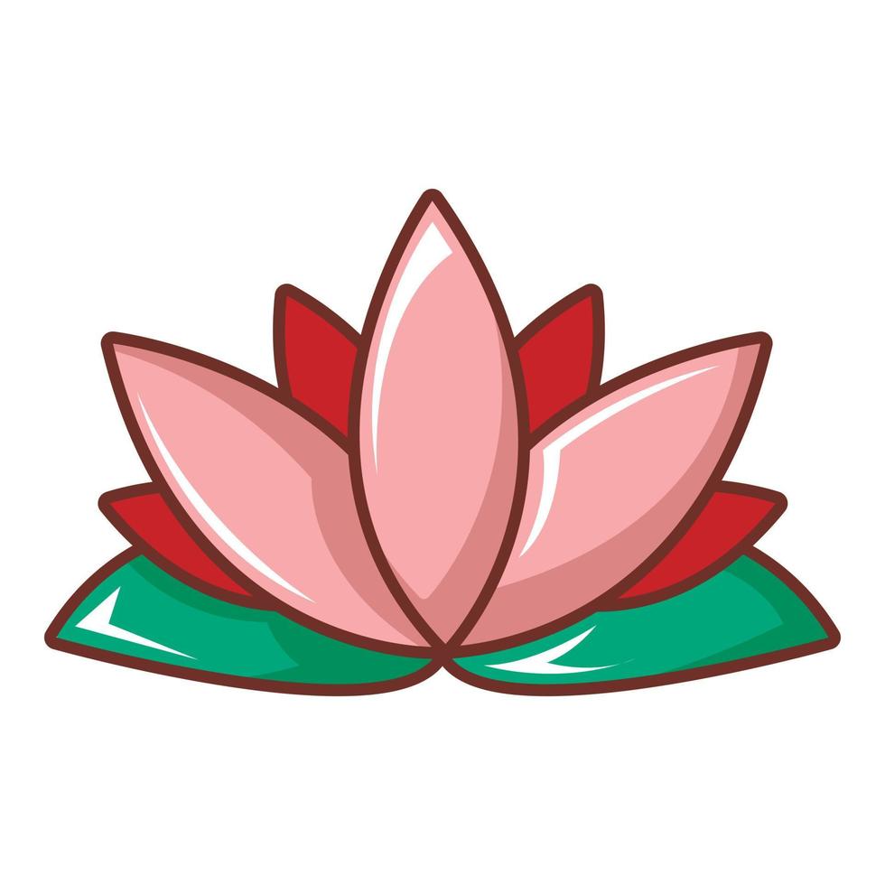 Lotus flower icon, cartoon style vector