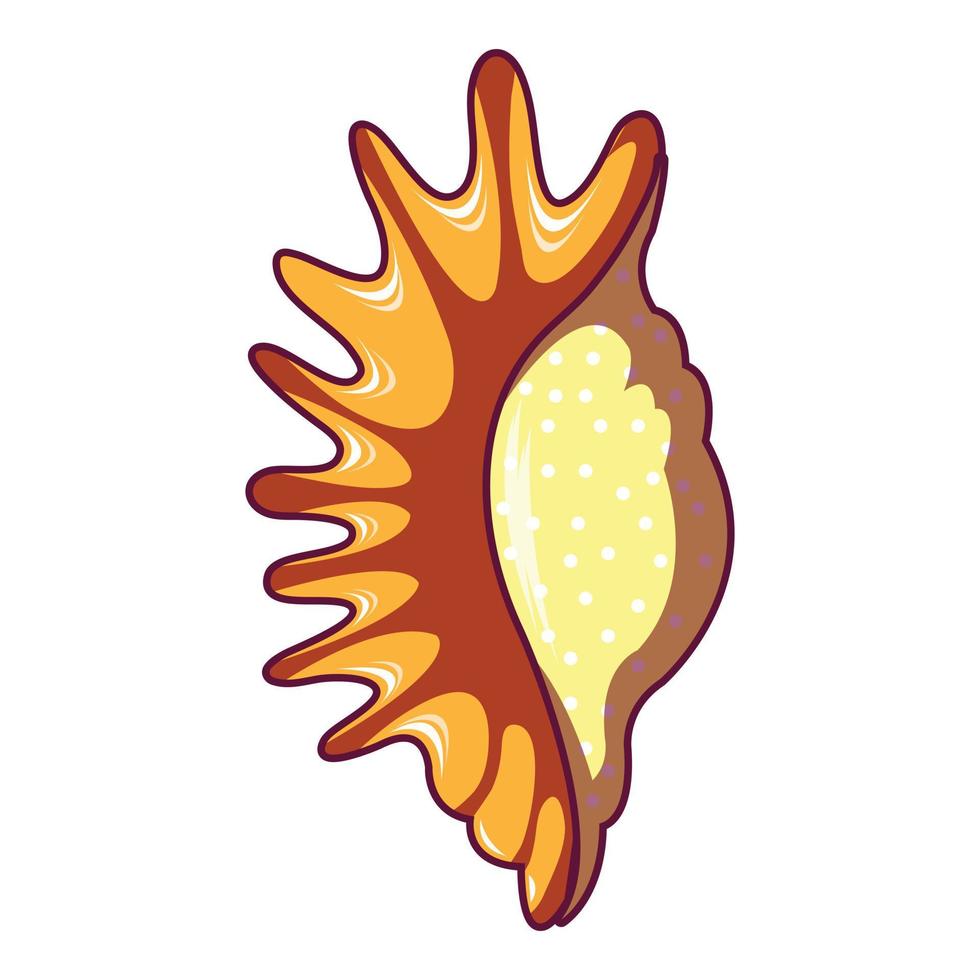 Exotic shell icon, cartoon style vector