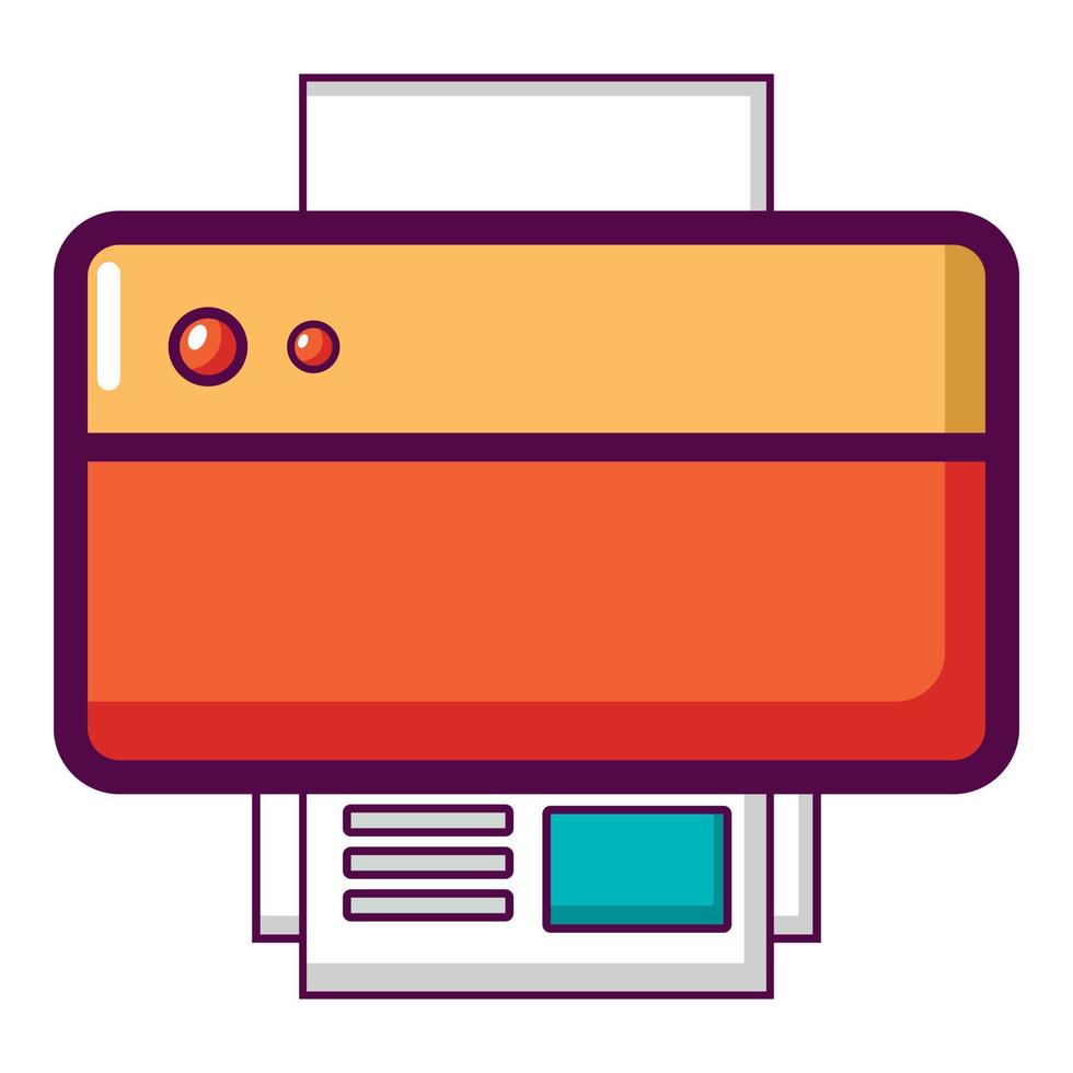 Printer icon, cartoon style vector