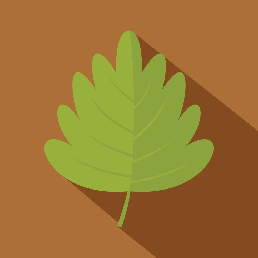 Green hawthorn leaf icon, flat style vector