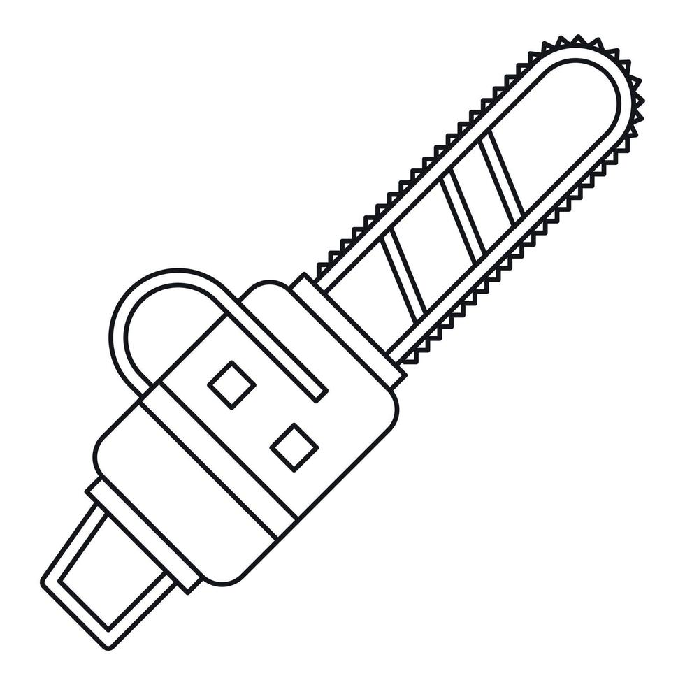 Chainsaw icon, outline style vector