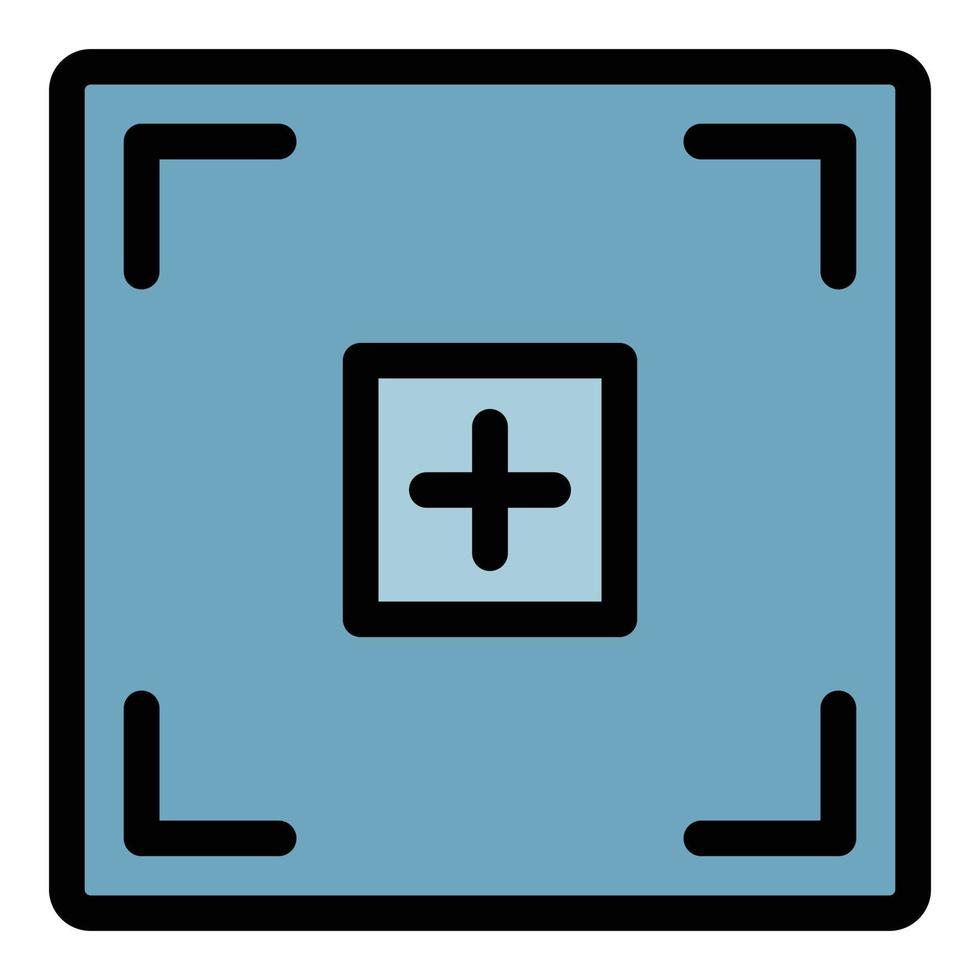 Modern record frame icon color outline vector