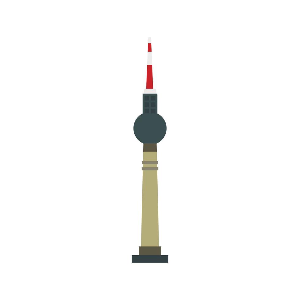 torre de televisión, icono de berlín, estilo plano vector