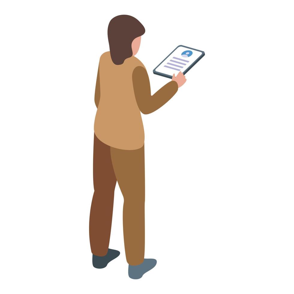Manager client know icon isometric vector. Customer document vector