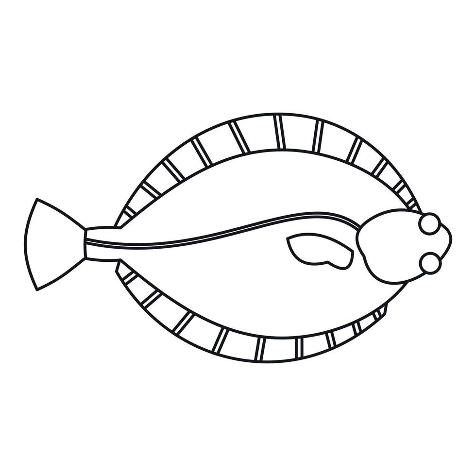 icono de pescado plano, estilo de contorno vector